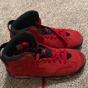 Jordan Red and Black Kids Sneakers